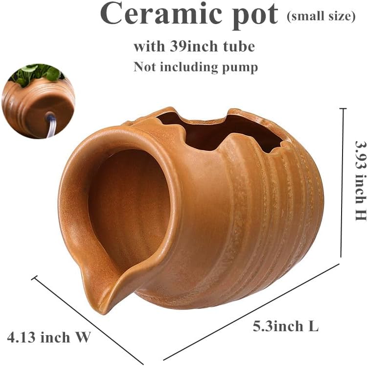 Andady Outdoor Garden Fountain Spitter Pond Water Feature Pump DIY Ceramic Pot Decoration (5.3 inch Color 3) - Image 2